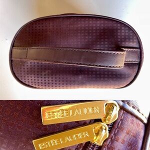 ESTEE LAUDER Burgundy Vinyl Cosmetics Travel TRAIN CASE